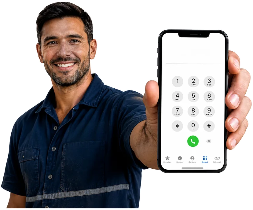 Plumber answering a Box Hill enquiry by phone